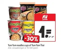 Jumbo Yum Yum noodles cups of Yum Yum Thai aanbieding
