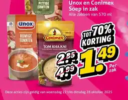 Hoogvliet Unox en Conimex Soep in zak aanbieding