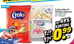 Hoogvliet Croky chips of Jimmy's popcorn aanbieding