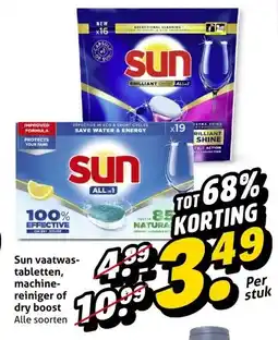 Hoogvliet Sun vaatwas- tabletten, machine- reiniger of dry boost aanbieding