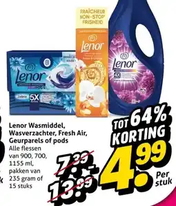 Hoogvliet Lenor Wasmiddel, Wasverzachter, Fresh Air, Geurparels of pods aanbieding