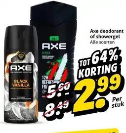 Hoogvliet Axe deodorant of showergel aanbieding