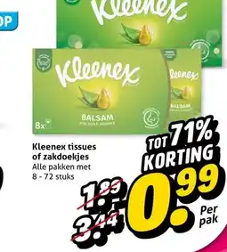 Hoogvliet Kleenex tissues of zakdoekjes aanbieding