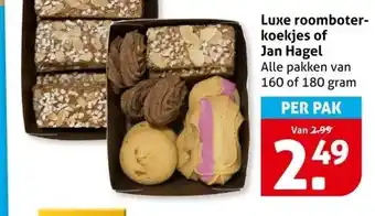 Hoogvliet Luxe roomboter- koekjes of Jan Hagel aanbieding