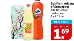 Hoogvliet Spa Fruit, Arizona of Schweppes aanbieding