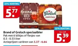 Hoogvliet Brand of Grolsch speciaalbier aanbieding