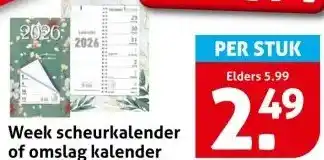 Hoogvliet Week scheurkalender of omslag kalender aanbieding