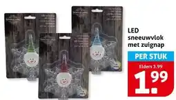 Hoogvliet LED sneeuwvlok met zuignap aanbieding