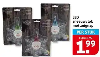 Hoogvliet LED sneeuwvlok met zuignap aanbieding