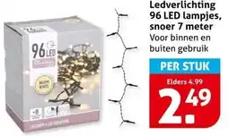 Hoogvliet Ledverlichting 96 LED lampjes, snoer 7 meter aanbieding