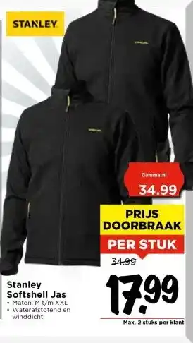 Vomar Voordeelmarkt Stanley Softshell Jas aanbieding
