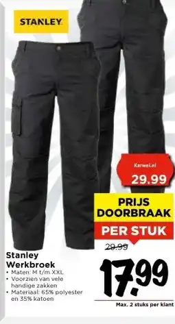 Vomar Voordeelmarkt Stanley Werkbroek aanbieding