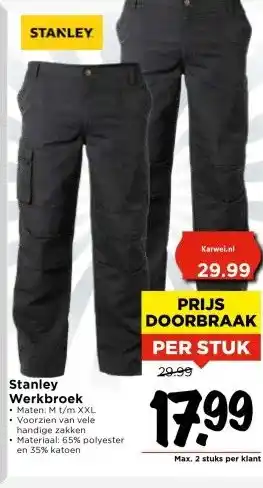 Vomar Voordeelmarkt Stanley Werkbroek aanbieding