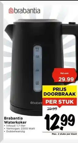Vomar Voordeelmarkt Brabantia Waterkoker aanbieding