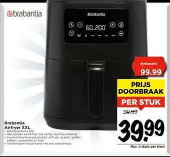 Vomar Voordeelmarkt Brabantia Airfryer XXL aanbieding