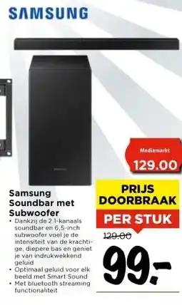 Vomar Voordeelmarkt Samsung Soundbar met Subwoofer aanbieding