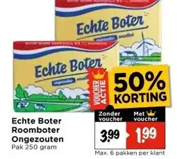 Vomar Voordeelmarkt Echte Boter Roomboter Ongezouten aanbieding