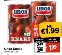 Vomar Voordeelmarkt Unox Knaks aanbieding