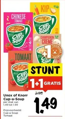 Vomar Voordeelmarkt Unox of KnorrCup-a-Soup aanbieding