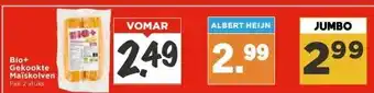 Vomar Voordeelmarkt Bio+ Gekookte Maïskolven aanbieding