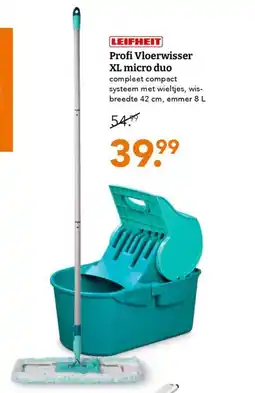 Blokker Profi Vloerwisser XL micro duo aanbieding