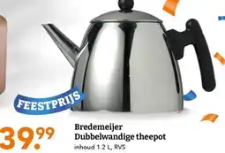 Blokker Bredemeijer Dubbelwandige theepot aanbieding