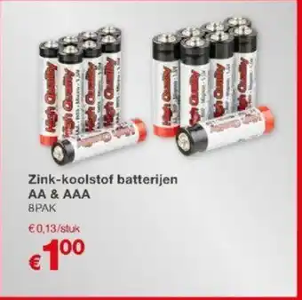 Kik Zink-koolstof batterijen AA & AAA aanbieding