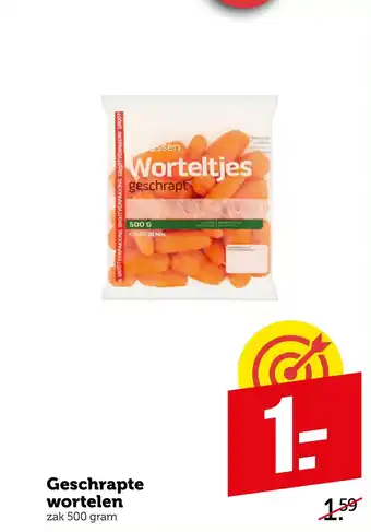 Coop Geschrapte wortelen 500 gram aanbieding