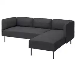 IKEA Donkergrijze lillehem modulaire bank, strak design met metalen poten, comfortabele kussens aanbieding