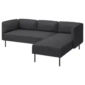 IKEA Donkergrijze lillehem modulaire bank, strak design met metalen poten, comfortabele kussens aanbieding