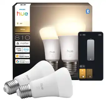 MediaMarkt Philips Hue Led A60 Warm Wit Licht E27 Fitting 2-pack Slimme Ledlamp aanbieding