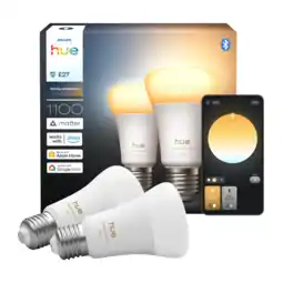 MediaMarkt Philips Hue Led A67 Bulb Warm Tot Koelwit Licht E27 Fitting 2-pack Slimme Ledlamp Wit aanbieding