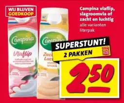 Nettorama Campina vlaflip, slagroomvla of zacht en luchtig aanbieding