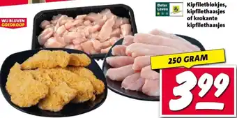 Nettorama Kipfiletblokjes, kipfilethaasjes of krokante kipfilethaasjes aanbieding