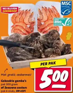 Nettorama Gekookte gamba's of Zeeuwse oesters aanbieding