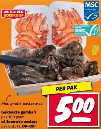 Nettorama Gekookte gamba's of Zeeuwse oesters aanbieding