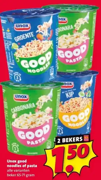 Nettorama Unox good noodles of pasta aanbieding