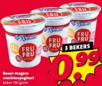 Nettorama Bauer magere vruchtenyoghurt aanbieding