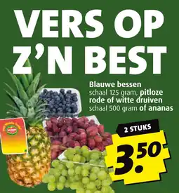 Boni Blauwe bessen, pitloze rode of witte druiven of ananas aanbieding
