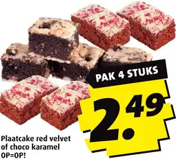 Boni Plaatcake red velvet of choco karamel aanbieding