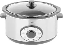 Bol.com LUND Slowcooker met timer - 280W - 45L aanbieding