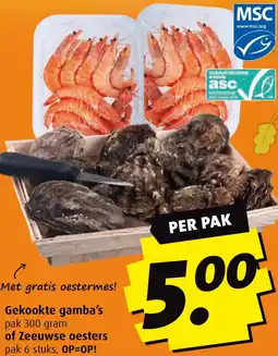 Boni Gekookte gamba's of Zeeuwse oesters aanbieding