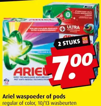 Boni Ariel waspoeder of pods aanbieding