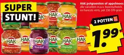 Boni HAK potgroenten of appelmoes aanbieding