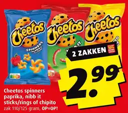 Boni Cheetos spinners paprika, nibb it sticks/rings of chipito aanbieding
