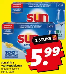 Boni Sun all in 1 vaatwastabletten aanbieding