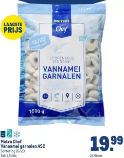 Makro Metro Chef Vannamei garnalen ASC aanbieding