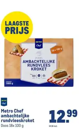 Makro Metro Chef ambachtelijke rundvleeskroket aanbieding
