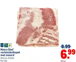Makro Metro Chef varkensbuikspek met zwoerd aanbieding