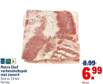 Makro Metro Chef varkensbuikspek met zwoerd aanbieding